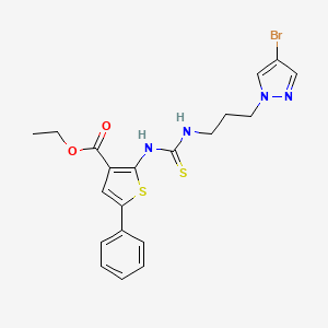 ethyl 2-[({[3-(4-bromo-1H-pyrazol-1-yl)propyl]amino}carbonothioyl)amino]-5-phenyl-3-thiophenecarboxylate