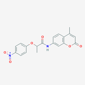 molecular formula C19H16N2O6 B4727602 N-(4-methyl-2-oxo-2H-chromen-7-yl)-2-(4-nitrophenoxy)propanamide 