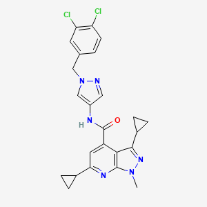 3,6-dicyclopropyl-N-[1-(3,4-dichlorobenzyl)-1H-pyrazol-4-yl]-1-methyl-1H-pyrazolo[3,4-b]pyridine-4-carboxamide