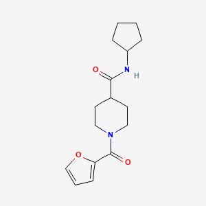 molecular formula C16H22N2O3 B4727638 N-cyclopentyl-1-(2-furoyl)piperidine-4-carboxamide 