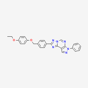 molecular formula C27H22N6O2 B4727670 2-{4-[(4-ethoxyphenoxy)methyl]phenyl}-7-phenyl-7H-pyrazolo[4,3-e][1,2,4]triazolo[1,5-c]pyrimidine 