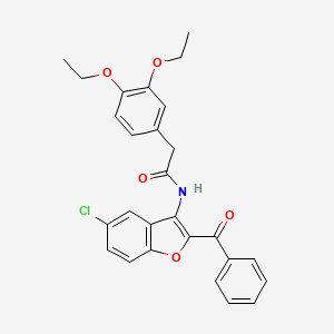 molecular formula C27H24ClNO5 B4727675 N-(2-benzoyl-5-chloro-1-benzofuran-3-yl)-2-(3,4-diethoxyphenyl)acetamide 