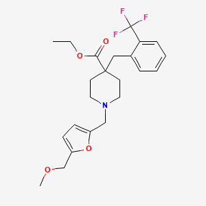 ethyl 1-{[5-(methoxymethyl)-2-furyl]methyl}-4-[2-(trifluoromethyl)benzyl]-4-piperidinecarboxylate