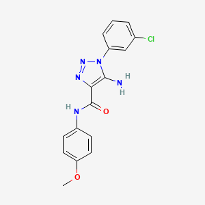 molecular formula C16H14ClN5O2 B4727689 5-amino-1-(3-chlorophenyl)-N-(4-methoxyphenyl)-1H-1,2,3-triazole-4-carboxamide 