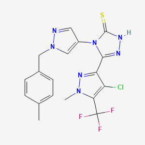 5-[4-chloro-1-methyl-5-(trifluoromethyl)-1H-pyrazol-3-yl]-4-[1-(4-methylbenzyl)-1H-pyrazol-4-yl]-4H-1,2,4-triazole-3-thiol