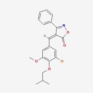 molecular formula C21H20BrNO4 B4727721 4-(3-bromo-4-isobutoxy-5-methoxybenzylidene)-3-phenyl-5(4H)-isoxazolone 