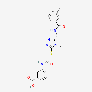 3-({[(4-methyl-5-{[(3-methylbenzoyl)amino]methyl}-4H-1,2,4-triazol-3-yl)thio]acetyl}amino)benzoic acid