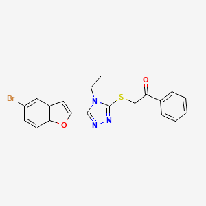 2-{[5-(5-bromo-1-benzofuran-2-yl)-4-ethyl-4H-1,2,4-triazol-3-yl]thio}-1-phenylethanone