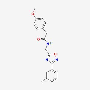 molecular formula C19H19N3O3 B4727775 2-(4-methoxyphenyl)-N-{[3-(3-methylphenyl)-1,2,4-oxadiazol-5-yl]methyl}acetamide 