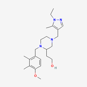 molecular formula C23H36N4O2 B4727813 2-[4-[(1-ethyl-5-methyl-1H-pyrazol-4-yl)methyl]-1-(4-methoxy-2,3-dimethylbenzyl)-2-piperazinyl]ethanol 