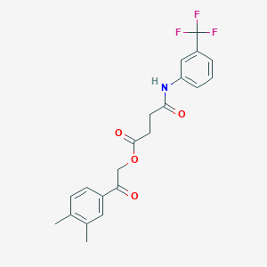 molecular formula C21H20F3NO4 B4727836 2-(3,4-dimethylphenyl)-2-oxoethyl 4-oxo-4-{[3-(trifluoromethyl)phenyl]amino}butanoate 