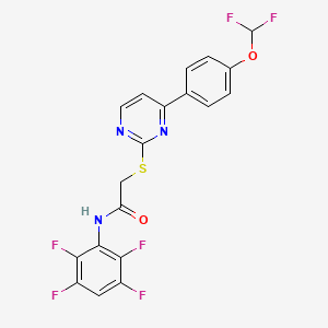 molecular formula C19H11F6N3O2S B4727851 2-({4-[4-(difluoromethoxy)phenyl]-2-pyrimidinyl}thio)-N-(2,3,5,6-tetrafluorophenyl)acetamide 