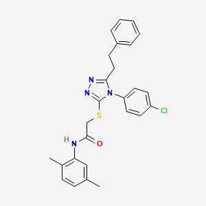 molecular formula C26H25ClN4OS B4727859 2-{[4-(4-chlorophenyl)-5-(2-phenylethyl)-4H-1,2,4-triazol-3-yl]thio}-N-(2,5-dimethylphenyl)acetamide 