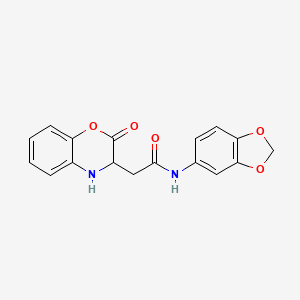 molecular formula C17H14N2O5 B4727870 N-1,3-benzodioxol-5-yl-2-(2-oxo-3,4-dihydro-2H-1,4-benzoxazin-3-yl)acetamide 