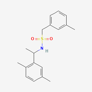 molecular formula C18H23NO2S B4727876 N-[1-(2,5-dimethylphenyl)ethyl]-1-(3-methylphenyl)methanesulfonamide 