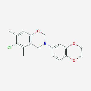 molecular formula C18H18ClNO3 B4727923 6-chloro-3-(2,3-dihydro-1,4-benzodioxin-6-yl)-5,7-dimethyl-3,4-dihydro-2H-1,3-benzoxazine 