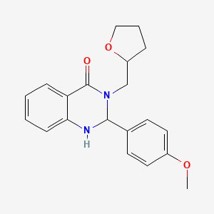 molecular formula C20H22N2O3 B4727936 2-(4-methoxyphenyl)-3-(tetrahydro-2-furanylmethyl)-2,3-dihydro-4(1H)-quinazolinone 