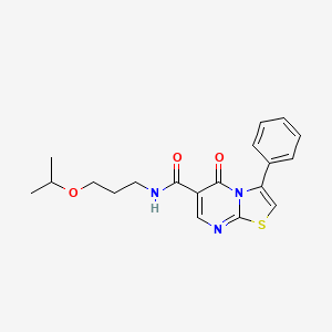 molecular formula C19H21N3O3S B4727987 N-(3-isopropoxypropyl)-5-oxo-3-phenyl-5H-[1,3]thiazolo[3,2-a]pyrimidine-6-carboxamide 