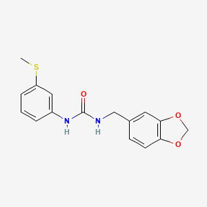 molecular formula C16H16N2O3S B4728036 N-(1,3-benzodioxol-5-ylmethyl)-N'-[3-(methylthio)phenyl]urea 