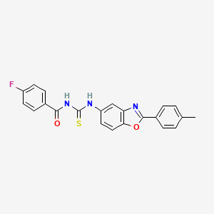 4-fluoro-N-({[2-(4-methylphenyl)-1,3-benzoxazol-5-yl]amino}carbonothioyl)benzamide