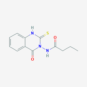 molecular formula C12H13N3O2S B4728090 N-(2-mercapto-4-oxo-3(4H)-quinazolinyl)butanamide 