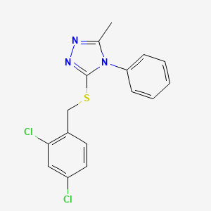 molecular formula C16H13Cl2N3S B4728096 3-[(2,4-dichlorobenzyl)thio]-5-methyl-4-phenyl-4H-1,2,4-triazole 