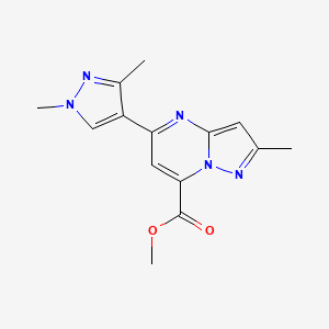 methyl 5-(1,3-dimethyl-1H-pyrazol-4-yl)-2-methylpyrazolo[1,5-a]pyrimidine-7-carboxylate