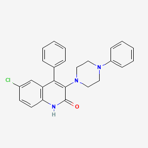 molecular formula C25H22ClN3O B4728144 6-chloro-4-phenyl-3-(4-phenyl-1-piperazinyl)-2(1H)-quinolinone 