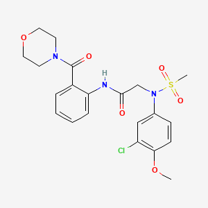 molecular formula C21H24ClN3O6S B4728150 N~2~-(3-chloro-4-methoxyphenyl)-N~2~-(methylsulfonyl)-N~1~-[2-(4-morpholinylcarbonyl)phenyl]glycinamide 