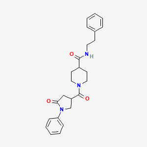 1-[(5-oxo-1-phenyl-3-pyrrolidinyl)carbonyl]-N-(2-phenylethyl)-4-piperidinecarboxamide