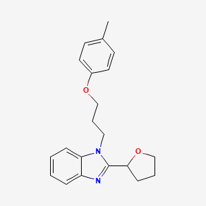 molecular formula C21H24N2O2 B4728180 1-[3-(4-methylphenoxy)propyl]-2-(tetrahydro-2-furanyl)-1H-benzimidazole 