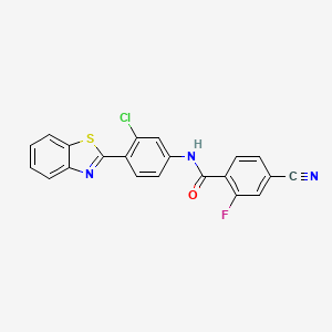 molecular formula C21H11ClFN3OS B4728210 N-[4-(1,3-benzothiazol-2-yl)-3-chlorophenyl]-4-cyano-2-fluorobenzamide 