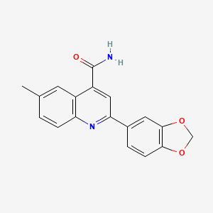 2-(1,3-benzodioxol-5-yl)-6-methyl-4-quinolinecarboxamide