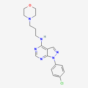 molecular formula C18H21ClN6O B4728223 1-(4-chlorophenyl)-N-[3-(4-morpholinyl)propyl]-1H-pyrazolo[3,4-d]pyrimidin-4-amine 