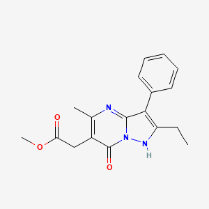 methyl (2-ethyl-5-methyl-7-oxo-3-phenyl-4,7-dihydropyrazolo[1,5-a]pyrimidin-6-yl)acetate