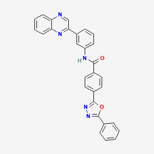 4-(5-phenyl-1,3,4-oxadiazol-2-yl)-N-[3-(2-quinoxalinyl)phenyl]benzamide