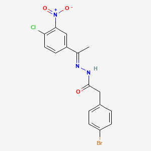 2-(4-bromophenyl)-N'-[1-(4-chloro-3-nitrophenyl)ethylidene]acetohydrazide