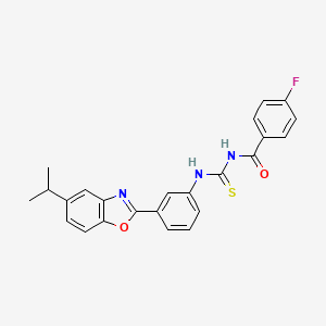 4-fluoro-N-({[3-(5-isopropyl-1,3-benzoxazol-2-yl)phenyl]amino}carbonothioyl)benzamide