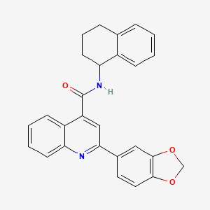 2-(1,3-benzodioxol-5-yl)-N-(1,2,3,4-tetrahydro-1-naphthalenyl)-4-quinolinecarboxamide