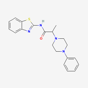 molecular formula C20H22N4OS B4728293 N-1,3-benzothiazol-2-yl-2-(4-phenyl-1-piperazinyl)propanamide CAS No. 946692-63-3