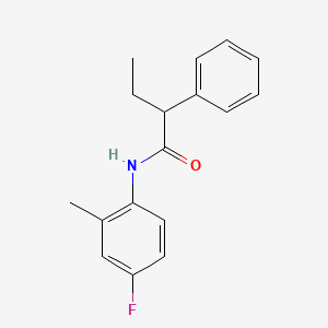 molecular formula C17H18FNO B4728300 N-(4-fluoro-2-methylphenyl)-2-phenylbutanamide 