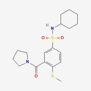 N-cyclohexyl-4-(methylthio)-3-(1-pyrrolidinylcarbonyl)benzenesulfonamide