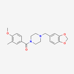 molecular formula C21H24N2O4 B4728346 1-(1,3-benzodioxol-5-ylmethyl)-4-(4-methoxy-3-methylbenzoyl)piperazine 