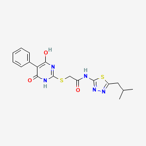 2-[(4-hydroxy-6-oxo-5-phenyl-1,6-dihydro-2-pyrimidinyl)thio]-N-(5-isobutyl-1,3,4-thiadiazol-2-yl)acetamide