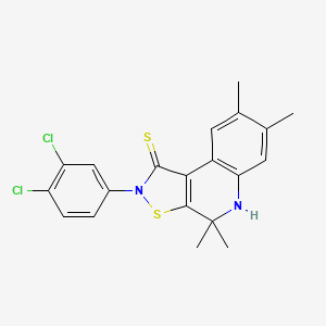 2-(3,4-dichlorophenyl)-4,4,7,8-tetramethyl-4,5-dihydroisothiazolo[5,4-c]quinoline-1(2H)-thione