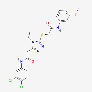 2-[(5-{2-[(3,4-dichlorophenyl)amino]-2-oxoethyl}-4-ethyl-4H-1,2,4-triazol-3-yl)thio]-N-[3-(methylthio)phenyl]acetamide