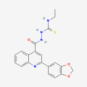 2-{[2-(1,3-benzodioxol-5-yl)-4-quinolinyl]carbonyl}-N-ethylhydrazinecarbothioamide