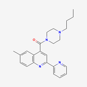 molecular formula C24H28N4O B4728402 4-[(4-butyl-1-piperazinyl)carbonyl]-6-methyl-2-(2-pyridinyl)quinoline 