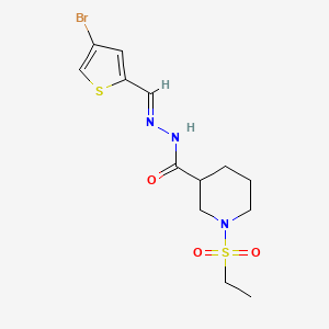 N'-[(E)-(4-bromothiophen-2-yl)methylidene]-1-(ethylsulfonyl)piperidine-3-carbohydrazide