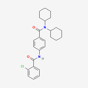 molecular formula C26H31ClN2O2 B4728436 2-chloro-N-{4-[(dicyclohexylamino)carbonyl]phenyl}benzamide 